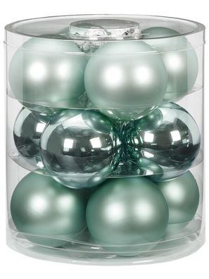 Weihnachtskugeln 12 Stk 8cm Winter Jade Inge-Glas