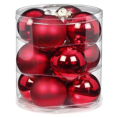 Weihnachtskugeln 12 Stk 8cm Ochsenblut