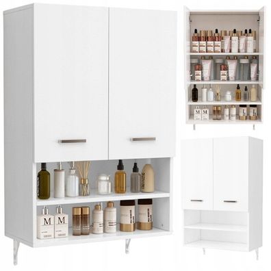 Wandhängender Badezimmerschrank über der Waschmaschine, geräumige Regalböden