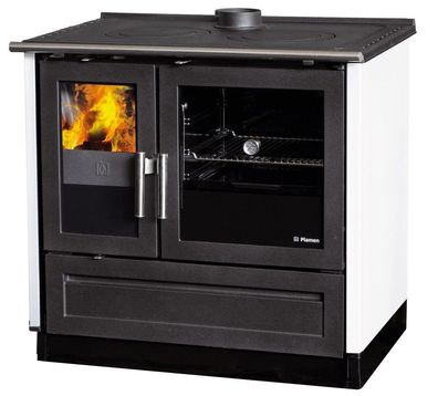 EEK A+ Holzherd Plamen 910 Schwarz – 9kW Küchenofen Holzofen mit Backfach