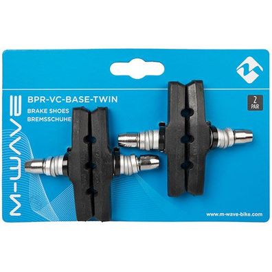 Bremsschuh BPR-VC-Base-Twin V-Bremse, M-WAVE, 70mm, 2 Paar, symmetrisch, schwarz,