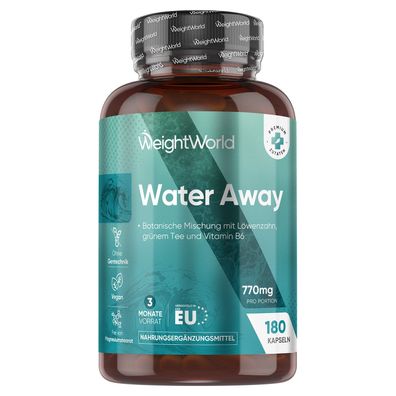 Water Away Kapseln - 11 in 1 Komplex für 3 Monate 180 vegane Entwässerungskapseln