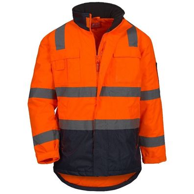 Nitras MOTION TEX VIZ, Warnschutz-Parka, neonorange / blau, Gr 4XL