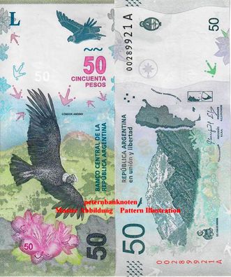 Argentinien / Argentina 50 Pesos 2018 Unc P 363 684#
