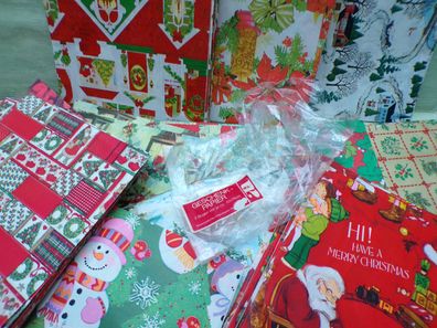 altes Anco Weihnachtspapier Geschenkpapier 50x74cm Schneemann Ilex Christbaum