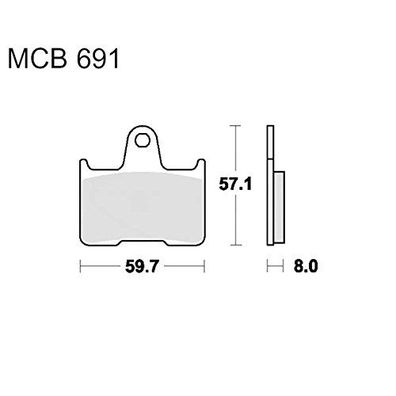TRW Bremsbelag "MCB 691" Satz Typ Organisch