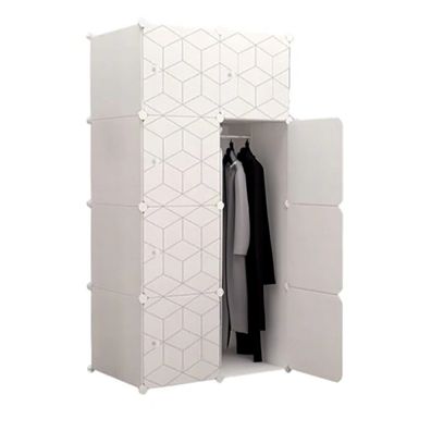 Modularer Kleiderschrank Geometric Garderobe Organizer weiß groß geräumig