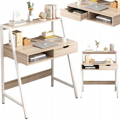 Computertisch helles Eichenholz Schultisch Loft industriell modern