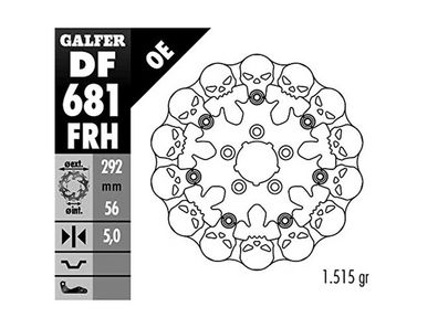 GALFER Bremsscheibe "DF681" Typ FRH - Skul
