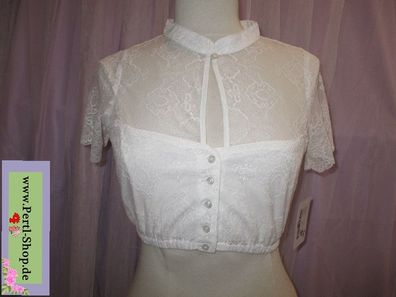 Dirndlbluse, Neu, Spitze, Gr. XXL, Hoch geschlossen, Fuchs, creme