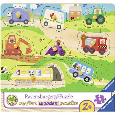 Ravensburger Wooden Puzzle Favorite Vehicles - 8 Pieces