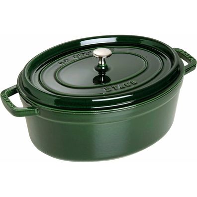 Staub Cocotte oval, Gusseisen emailliert, Basilikum