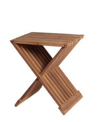 Teakholz Garten-/Beistelltisch - bene living - Fishbone 40 x 30 cm