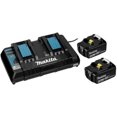 Makita DC18RD - Batterieladegerät + Batterie 2 x - Li-Ion - 5 Ah - 90 Wh - für Makita