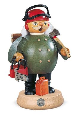 Räucherfigur Räuchermann mittelgroß Waldarbeiter mit Motorsäge (BxH):11x17cm NEU