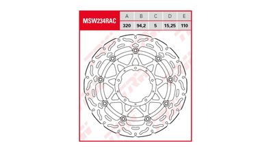 TRW Bremsscheibe "MSW234RAC" schwimmend, mi