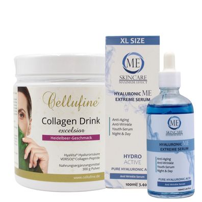 Cellufine Excelsior Verisol® Collagen Drink 300g + ME Skincare Hyaluron Serum 100ml
