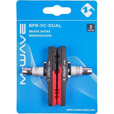 Bremsschuh M-Wave BPR-VC-Dual, V-Brake schraub, asymm, schwarz, 72mm, 1 Paar, für
