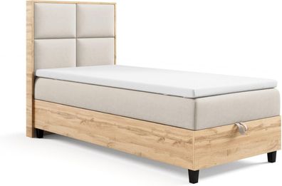 Best For Home - Trinity K-2 Einzel Boxspringbett mit Bettkasten | Bonellfederkern