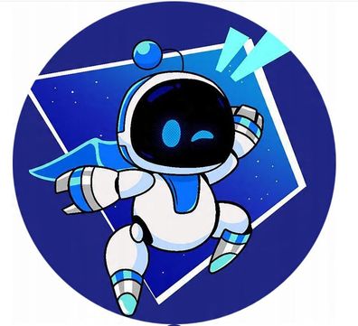 Astro Bot Essbar Roboter Maschine Zuckermasse Tortenbild Tortenaufleger + 4 Muffin 02