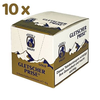 Gletscher Prise Gold Snuff Schnupftabak Dose 100x 10g