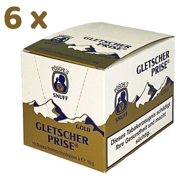 Gletscher Prise Gold Snuff Schnupftabak Dose 60x 10g
