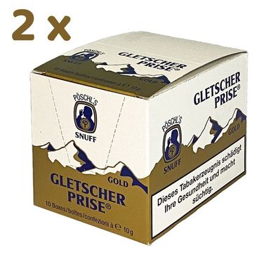 Gletscher Prise Gold Snuff Schnupftabak Dose 20x 10g