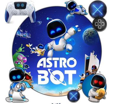 Astro Bot Essbar Maschine Roboter Zuckermasse Tortenbild Tortenaufleger + 4 Muffin 03
