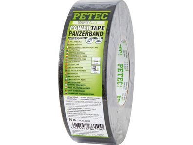 Petec POWER Tape, Panzerband schwarz 50m x 50mm