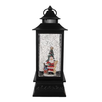 Clayre & Eef Weihnachtsdekoration mit LED-Beleuchtung und Musik 10x10x28 cm Schwarz