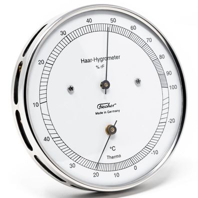 Fischer - 111.01T - Haar-Hygrometer mit Thermometer 103mm