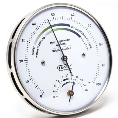 Fischer - 122.01HT - Wohnklima-Hygrometer mit Thermometer 103mm