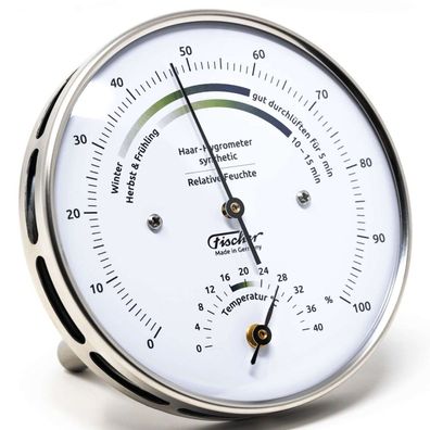 Fischer - 122.01HT-01 - Wohnklima-Hygrometer mit Thermometer 103mm
