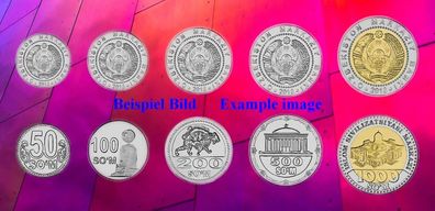 Usbekistan / Uzbekistan KMS. 2018-2022 Unc 5 Münzen 6395#