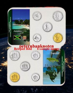Jamaica / Jamaika KMS. 1975-2002 5 Münzen Blister Unc. 6695#