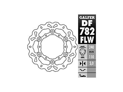 GALFER Wave Bremsscheibe "DF782" Typ FLW - schw