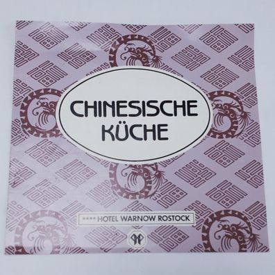 DDR Speisekarte Hotel Warnow Rostock Chinesische Küche