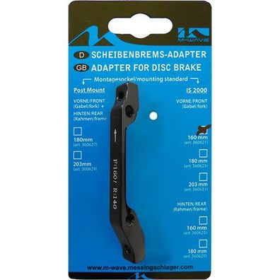 Adapter von IS 160mm vorne, auf PM 160mm vorne, Messingschlager, 360621