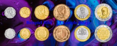 Chile KMS. 1988-2012 6 Münzen Unc 6395#