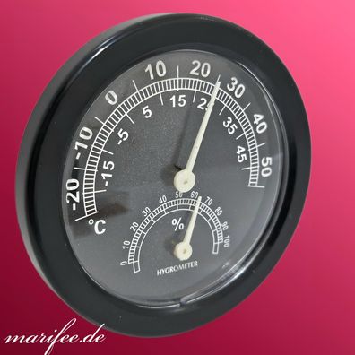 Thermometer-Hygrometer, analog, 75 × 75 × 20 mm Art.-Nr. 12426