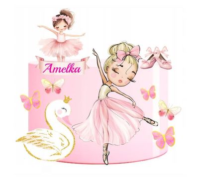 Ballerina Essbar Trikot Tortenaufleger Torte Geburstag Zuckermasse + NAME