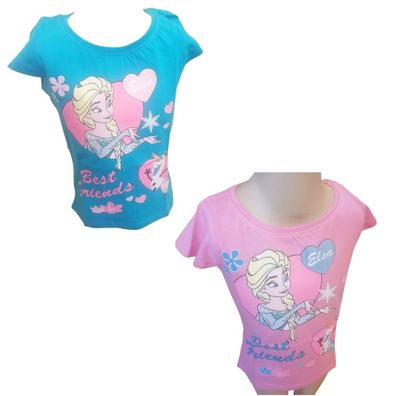 Disney Frozen Kurzarm-Shirt | "Elsa" | Blau oder Pink | Gr. 104-134
