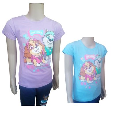 PAW Patrol Kurzarm- Shirt für Mädchen | Skye & Everest | Lila oder Blau