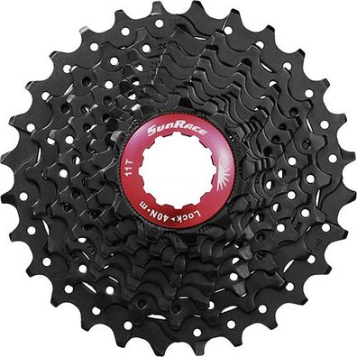 Kassette 10-fach, schwarz 11-28, 11-12-13-14-15-17-19-21-24-28, SunRace, CSRX0