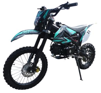140cc Dirtbike Cross Bike Pitbike KXD 612 E-Start 17/14 Zoll Lichtmaske Türkis