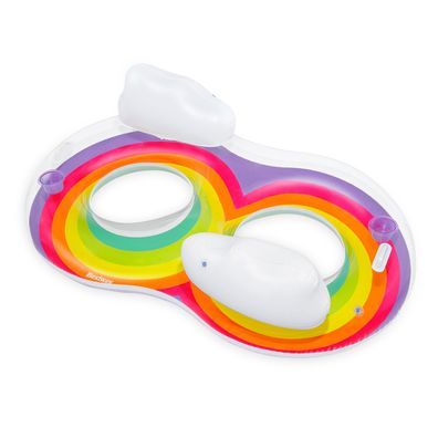Rainbow Dreams™ 2-Personen-Schwimmring mit Kopfstütze 172 x 102 x 53 cm