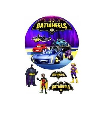 Fledermaus Superhero Essbar Zuckermasse Tortenbild Tortenaufleger + 4 Muffin