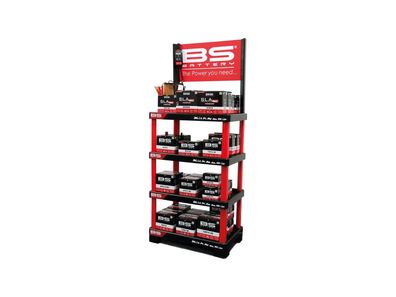 BS-BATTERY Verkaufsdisplay Professionelles Verkauf schwarz / rot