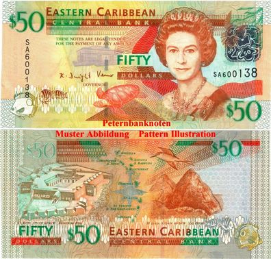 East Caribbean States 50 Dollar 2008 Unc P 50 64500#