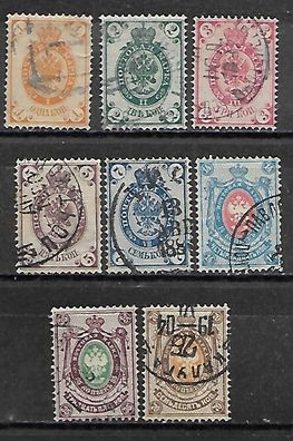 Russland gestempelt Michel-Nummer 29-36A